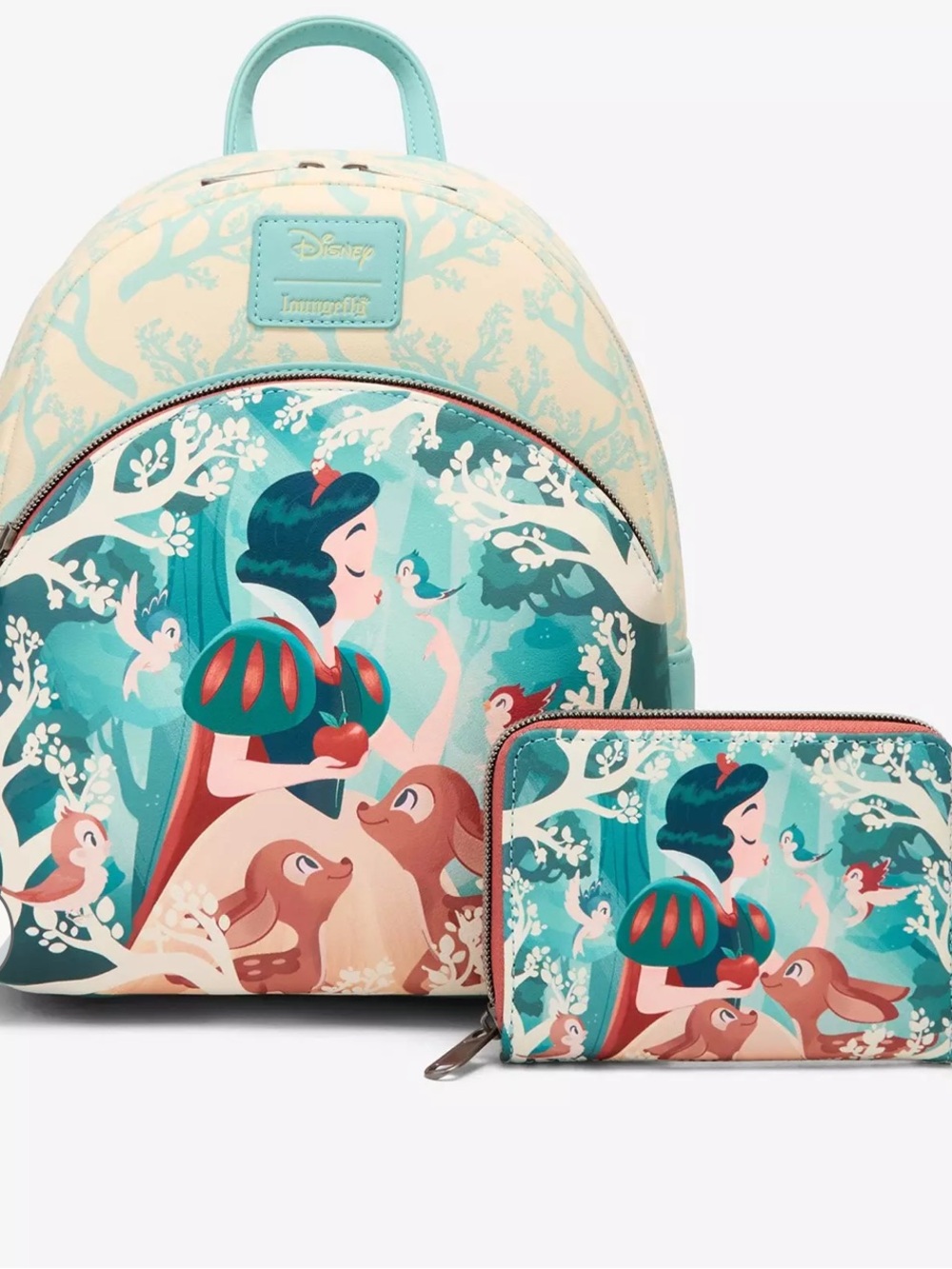 Loungefly Disney Snow White Forest Animals Mini Backpack/Wallet Combo NWT 🩵🩵